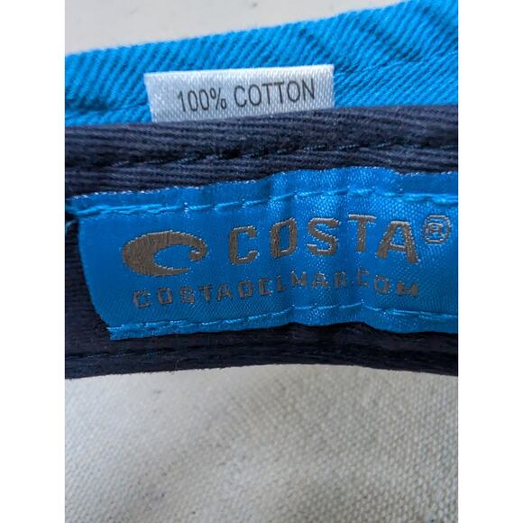 Costa Del Mar Blue Embroidered Logo Strapback Visor Cap Hat Golf Beach Sun Visor - Picture 7 of 7